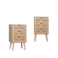 NACHTTISCH 3 SCHUBLADEN Alis Natürlich 42 cm x 71 cm 2er-Set - Naturfarben, Holzwerkstoff (42/71/35cm) - Klast Home