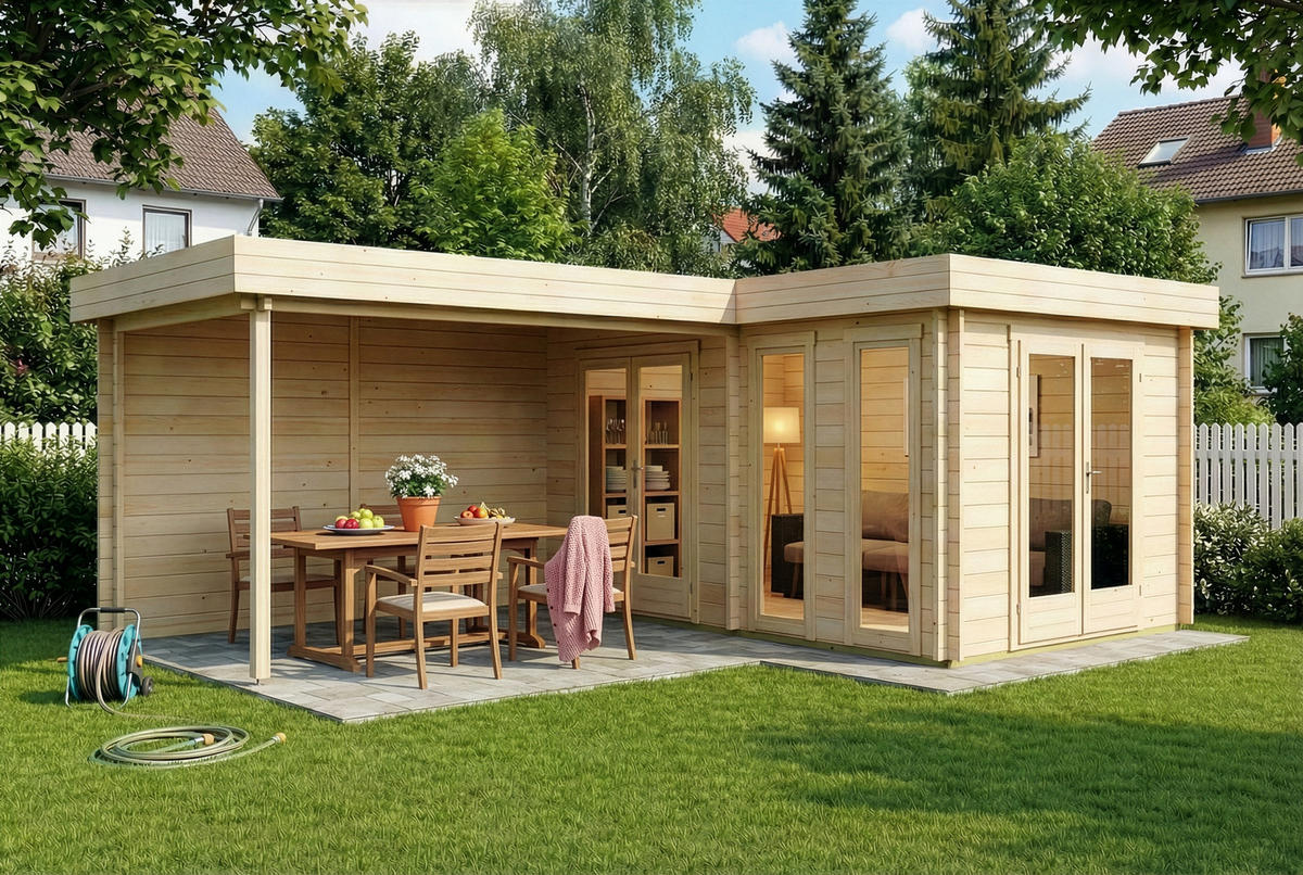 GARTENHAUS Holz Quinta - Naturfarben, Holz (720/236/520cm) - Alpholz
