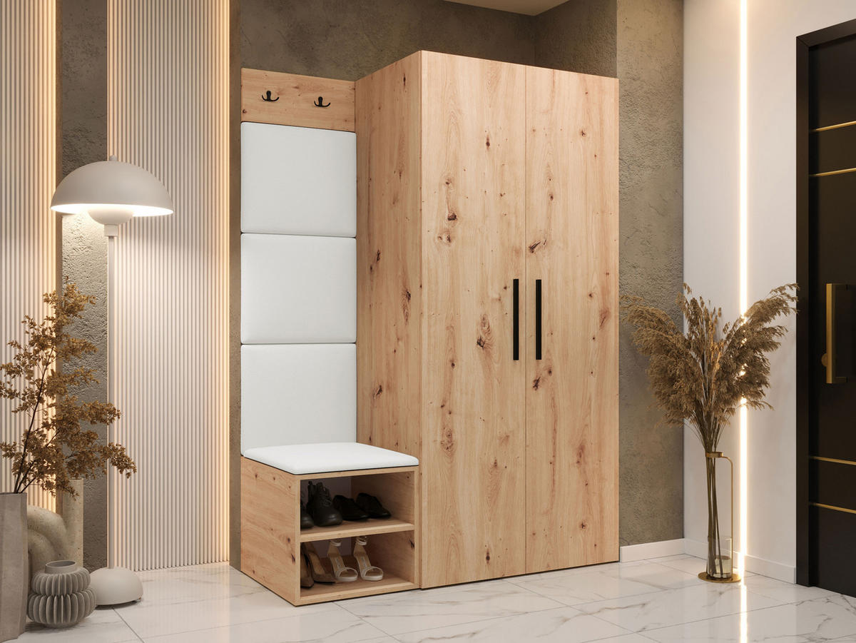 GARDEROBEN-SET Medi IV - Schwarz/Weiß, Holzwerkstoff/Kunststoff (80/191/50cm) - MIRJAN24