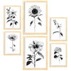 POSTER Set Mit 6 Strahlende Blume Größe A3 & A4 Rahmen aus hellem Holz - Beige, Papier (29.7/1cm) - Nacnic