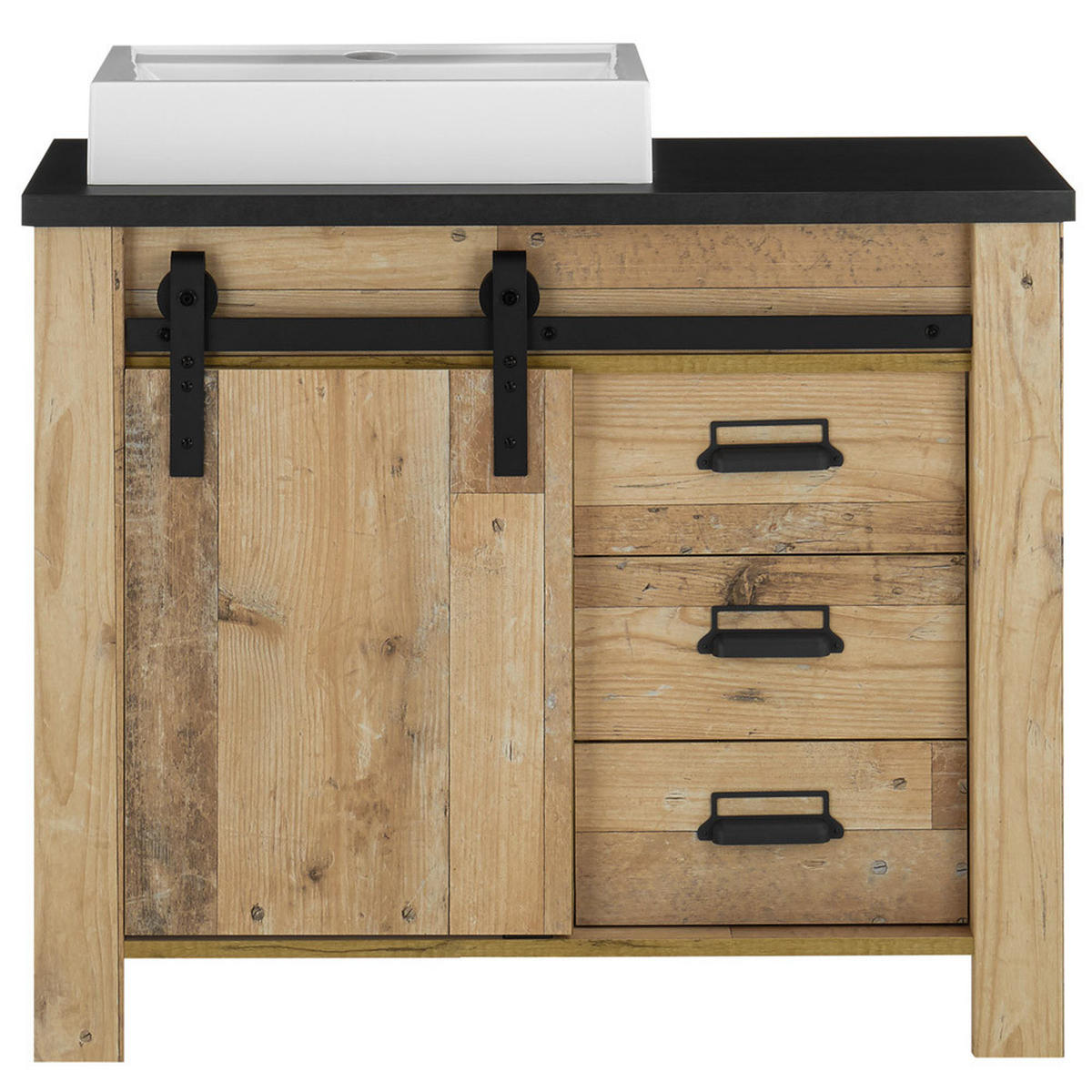 BADMÖBEL-SET 3-TLG. Shelton-61 - Braun, Holzwerkstoff (208/210/43cm) - Lomado