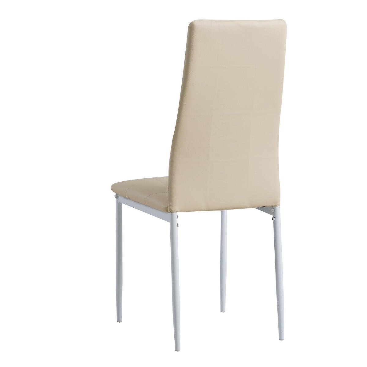 STUHL RIMINI Lederimitat Metallbeine 4er Set Beige - Beige, Kunststoff/Metall (41/97/38cm) - Albatros