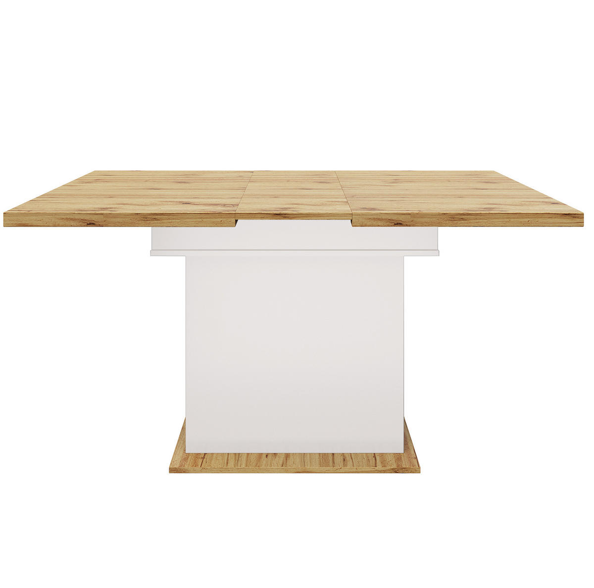 JEDÁLENSKÝ stôl 110/140/80 cm biela prírodná, rozkladací s úložným priestorom - prírodná farba, kompozitné drevo (140/80/75cm) - BEAOK