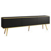 TV-LOWBOARD Oro I mit Füße - Goldfarben/Schwarz, Holzwerkstoff/Metall (175/53/32cm) - MIRJAN24