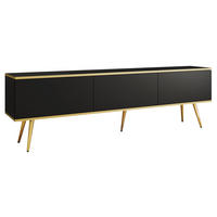 TV-LOWBOARD Oro I mit Füße - Goldfarben/Schwarz, Holzwerkstoff/Metall (175/53/32cm) - MIRJAN24