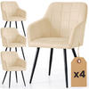 POLSTERSTUHL 4er Set, Metallbeine Beige, Schwarz 54/82/58 - Beige/Schwarz, Textil (54/82/58cm) - RAUMHIRSCH FURNITURE