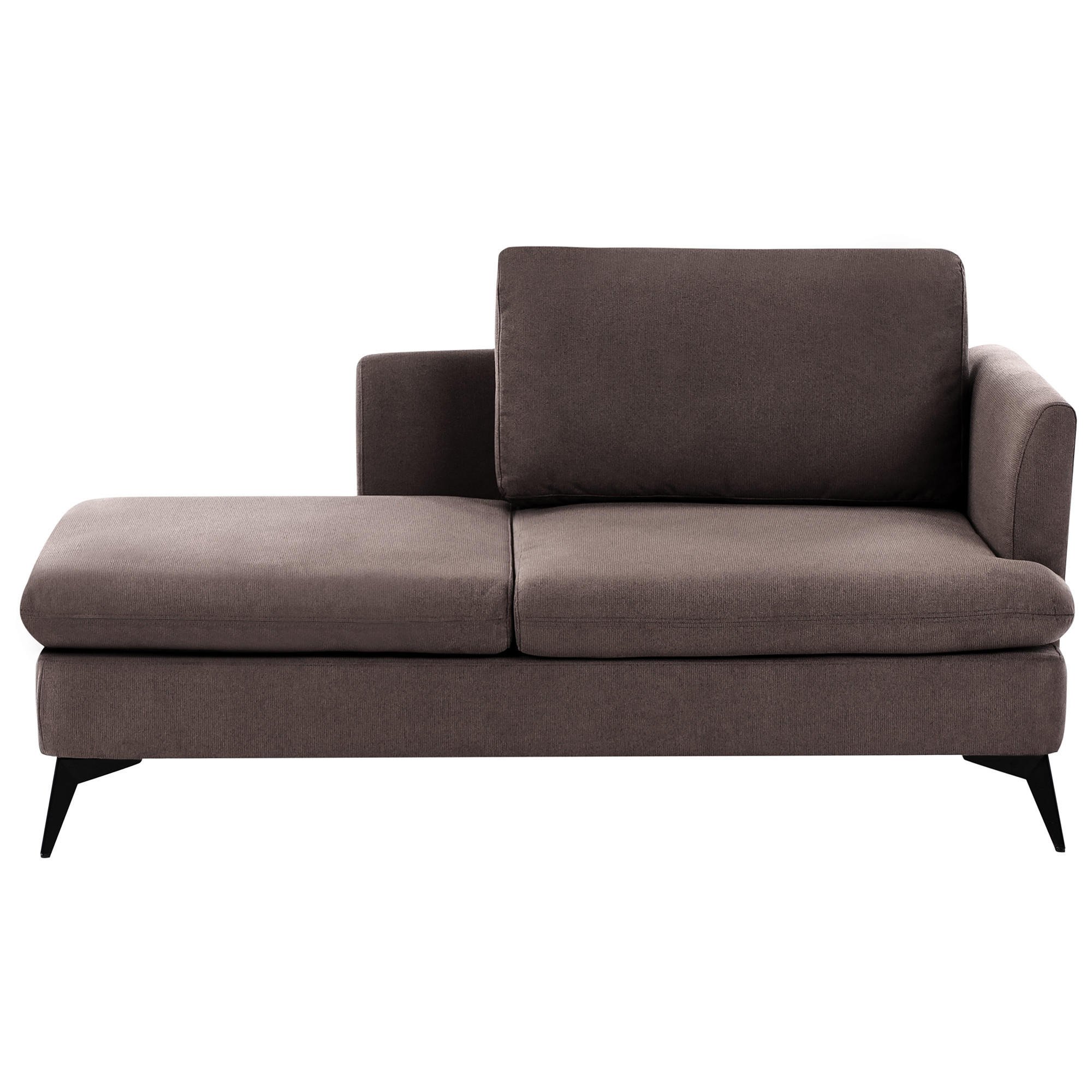 CHAISELONGUE-RECHTSSEITIGE Stoff Braun Sievoz - Schwarz/Braun, Textil (155/84/85cm) - Beliani