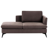 ČALOUNĚNÉ LEHÁTKO CHAISE LONGUE PRAVOSTRANNÉ Látka Hnědé Sievoz - černá/hnědá, textil (155/84/85cm) - Beliani