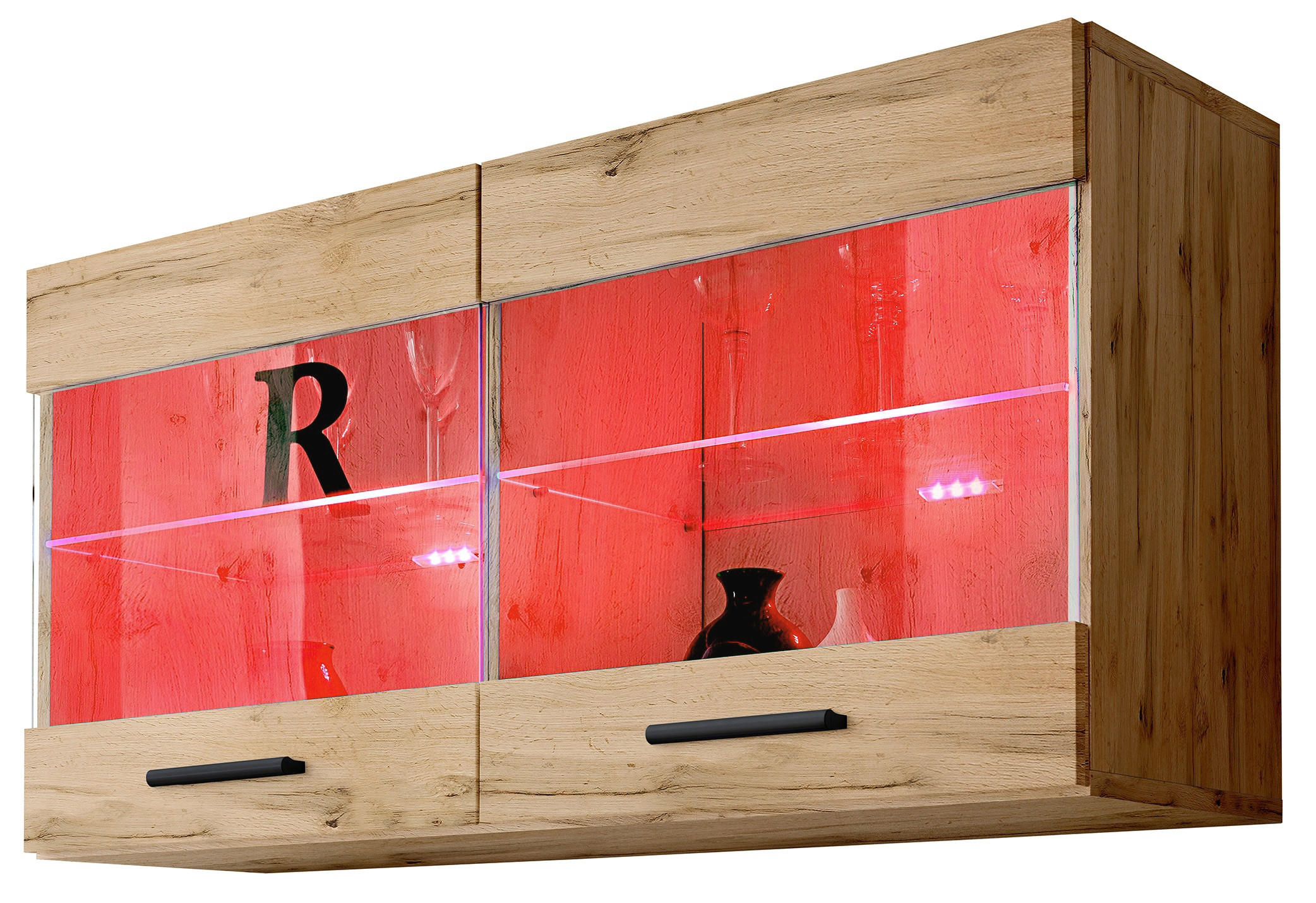 Komodee Hängevitrine Eiche Wotan, Eiche Wotan 100x50x27.2 cm