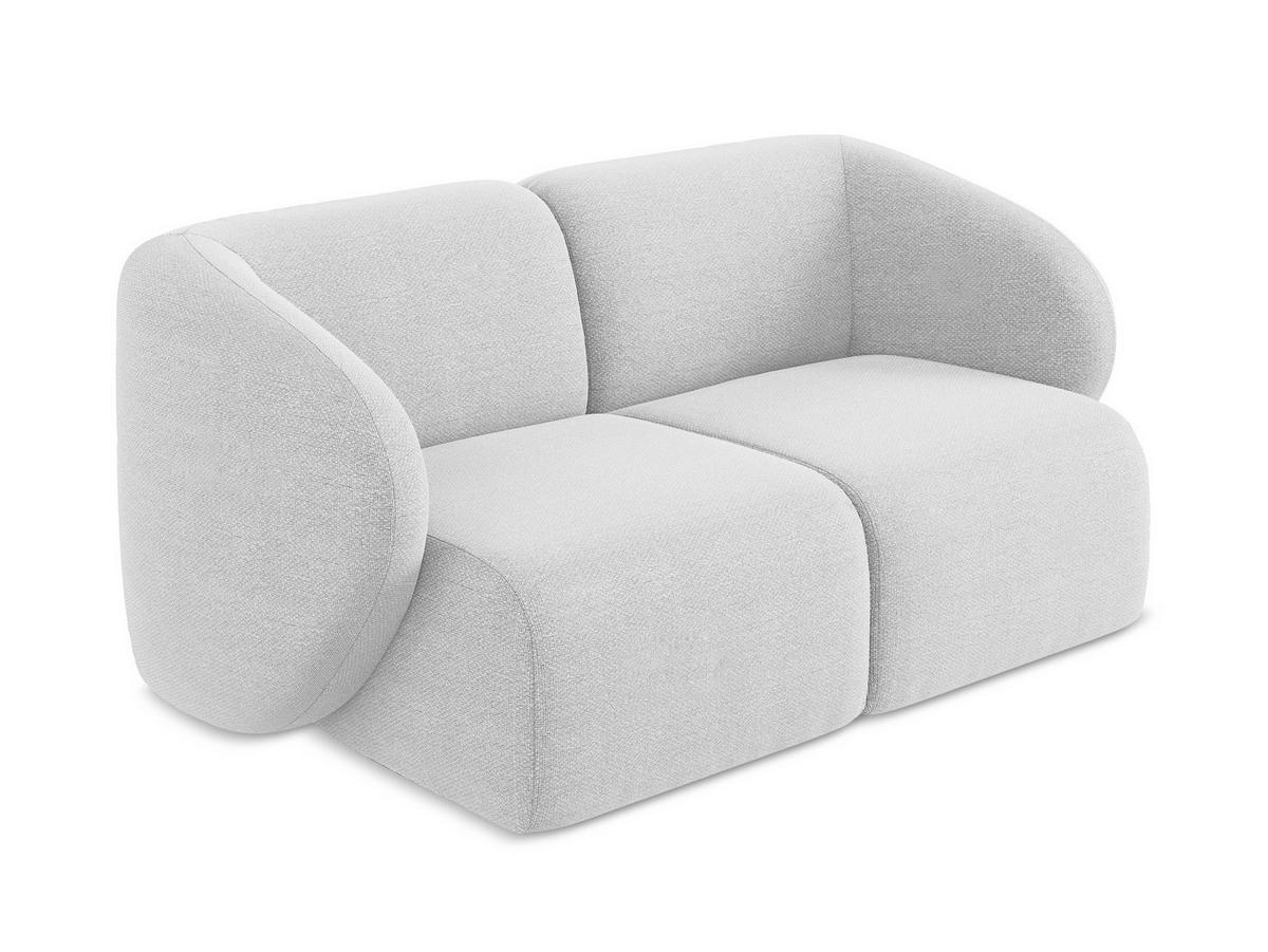 2-SITZER-SOFA Bouclé Stoff Grau - Silberfarben/Schwarz, Holzwerkstoff/Kunststoff (174/75/94cm) - Makamii