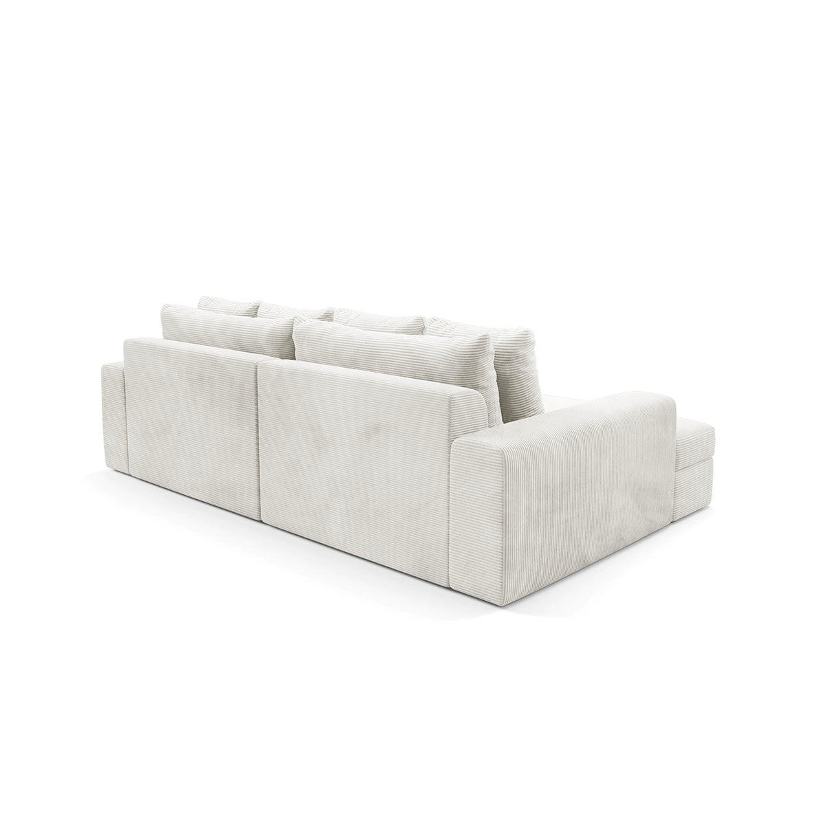 ECKSOFA Paola 3 Sitzplätze Cremefarben - Weiß, Holz (272/167cm) - Petits-meubles
