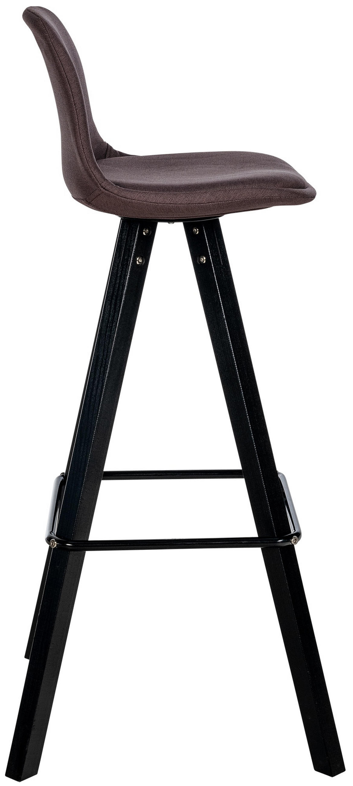 BARHOCKER PALMA Braun Stoff Schwarz - Braun, Holz/Textil (38/99/44cm) - DELUKE