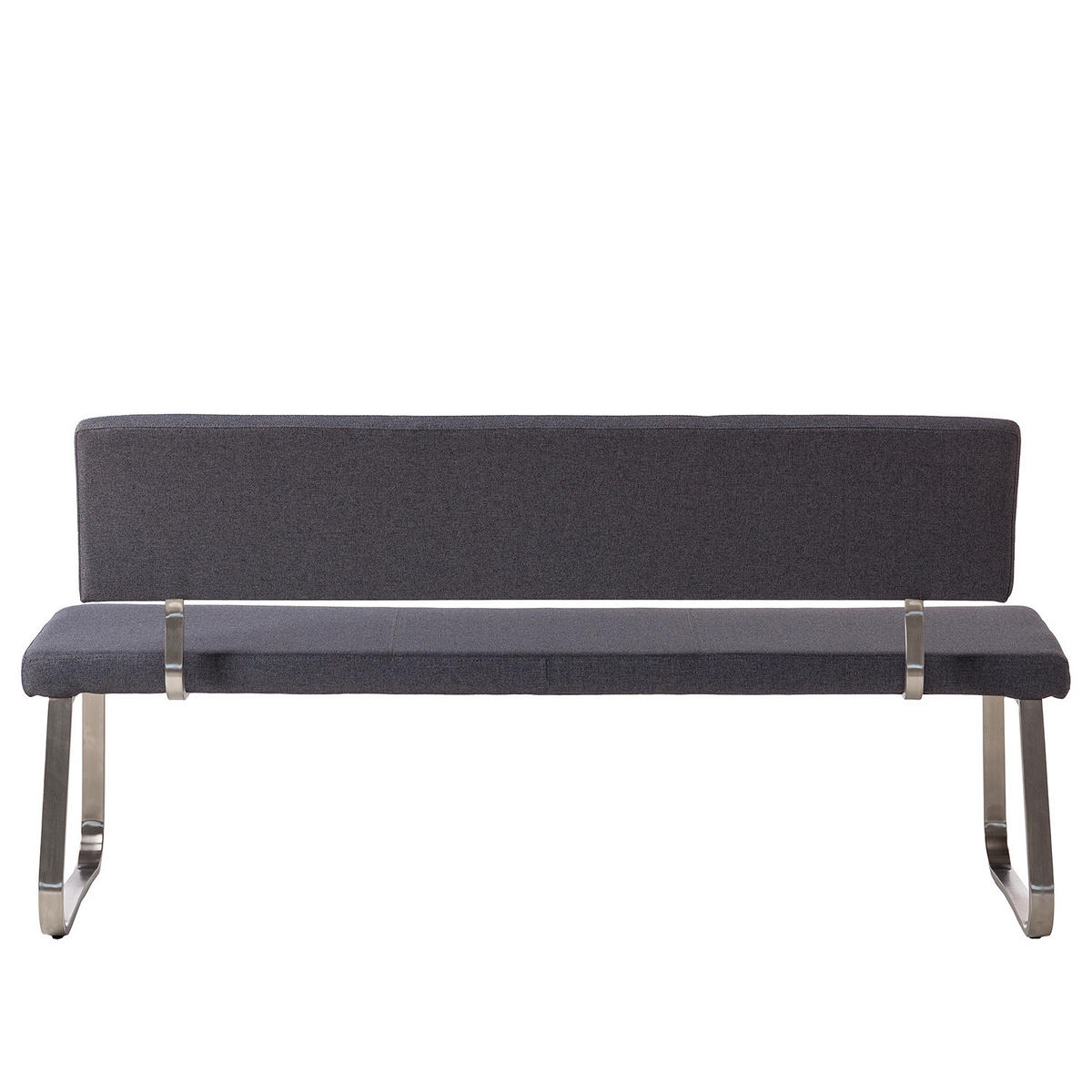SITZBANK - Flachgewebe / Edelstahl - Anthrazit - Anthrazit/Schwarz, Textil/Metall (175/86/59cm) - home24
