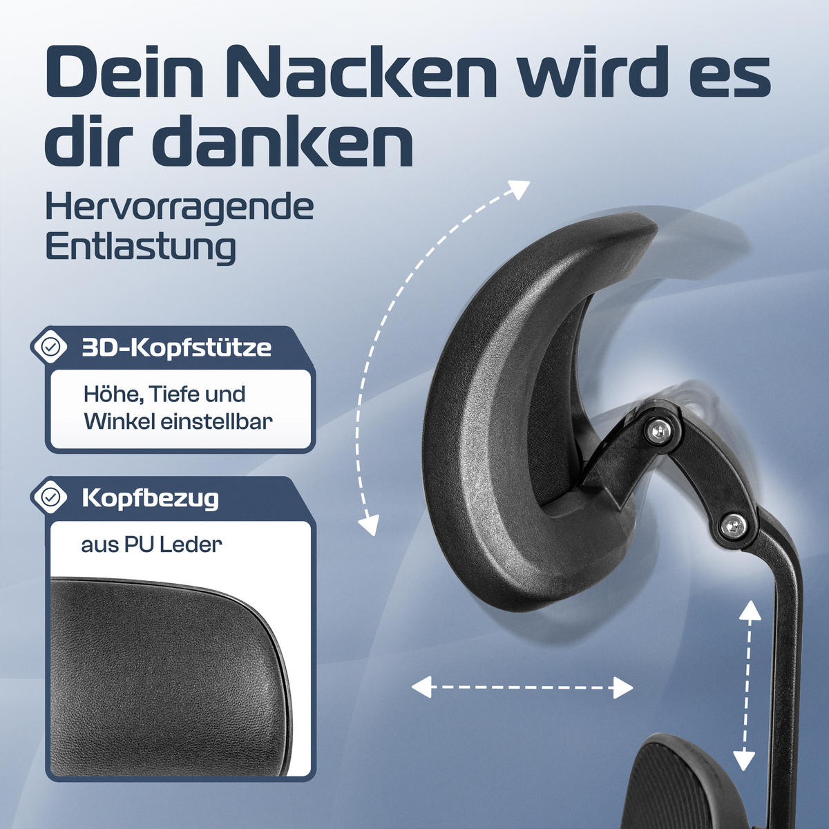 BÜROSTUHL SmartSeat Schwarz - Silberfarben/Schwarz, Kunststoff/Textil (70/142/70cm) - Clouvou