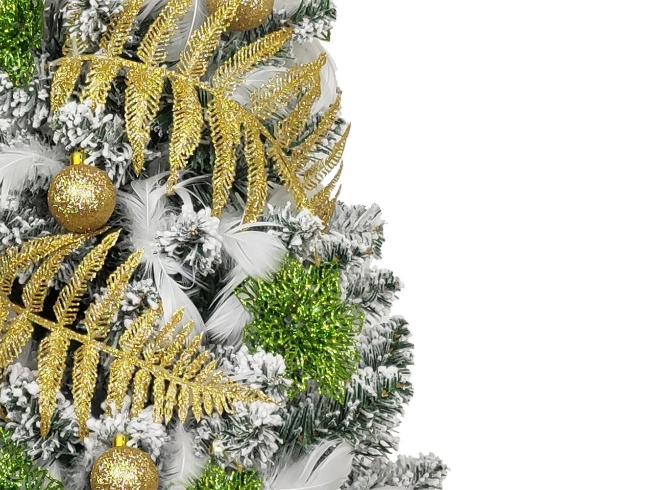 WEIHNACHTSBAUM geschmückt künstlich HARMONIC CHAMPAGNE 60 cm mit LED-BELEUCHTUNG IM TOPF - Champagner/Goldfarben, Kunststoff (60cm) - LAALU