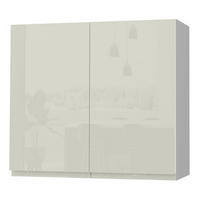 HÄNGESCHRANK Florence W3/80 Grau / RAL 1013 perlweiß HG 80 / 32,5 / 72cm - Weiß Hochglanz/Grau, Holz/Holzwerkstoff (80/72/32.5cm) - Feldmann-Wohnen