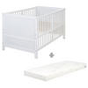 BABYBETT mit Matratze Easy Sleep 70 x 140 cm - Weiß, Holzwerkstoff/Textil (70/140cm)