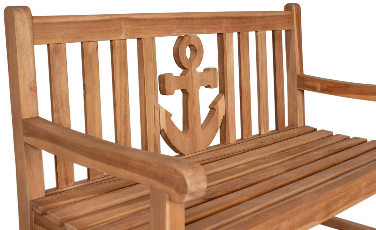 GARTENBANK Anker - Naturfarben, Holz/Metall (120/94/60cm) - Mr. Deko