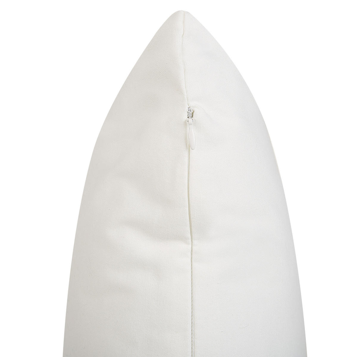DEKOKISSEN 2er-Set Weiß 45/45 cm Ruscus - Weiß, Naturmaterialien/Textil (45/45cm) - Beliani