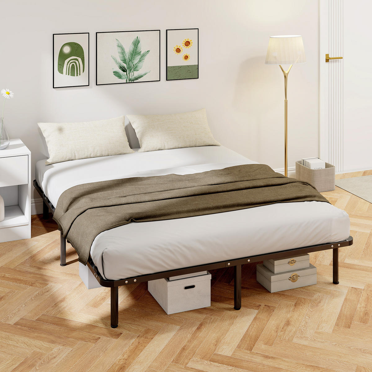 BETT 160x190 cm DE-14628 mit Lattenrost und Stauraum Schwarz - Schwarz, Metall (160/190cm) - ComfortXL