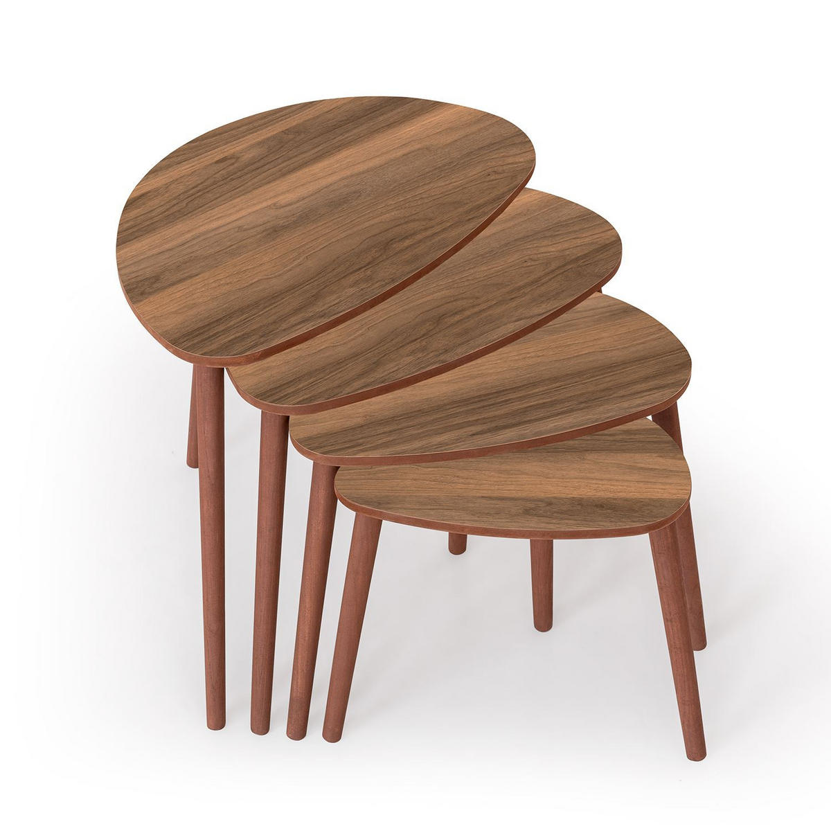 SATZTISCH Nora 4-teilig Nussbaum - Nussbaumfarben, Holzwerkstoff (45/68/55cm) - Habitat Garten