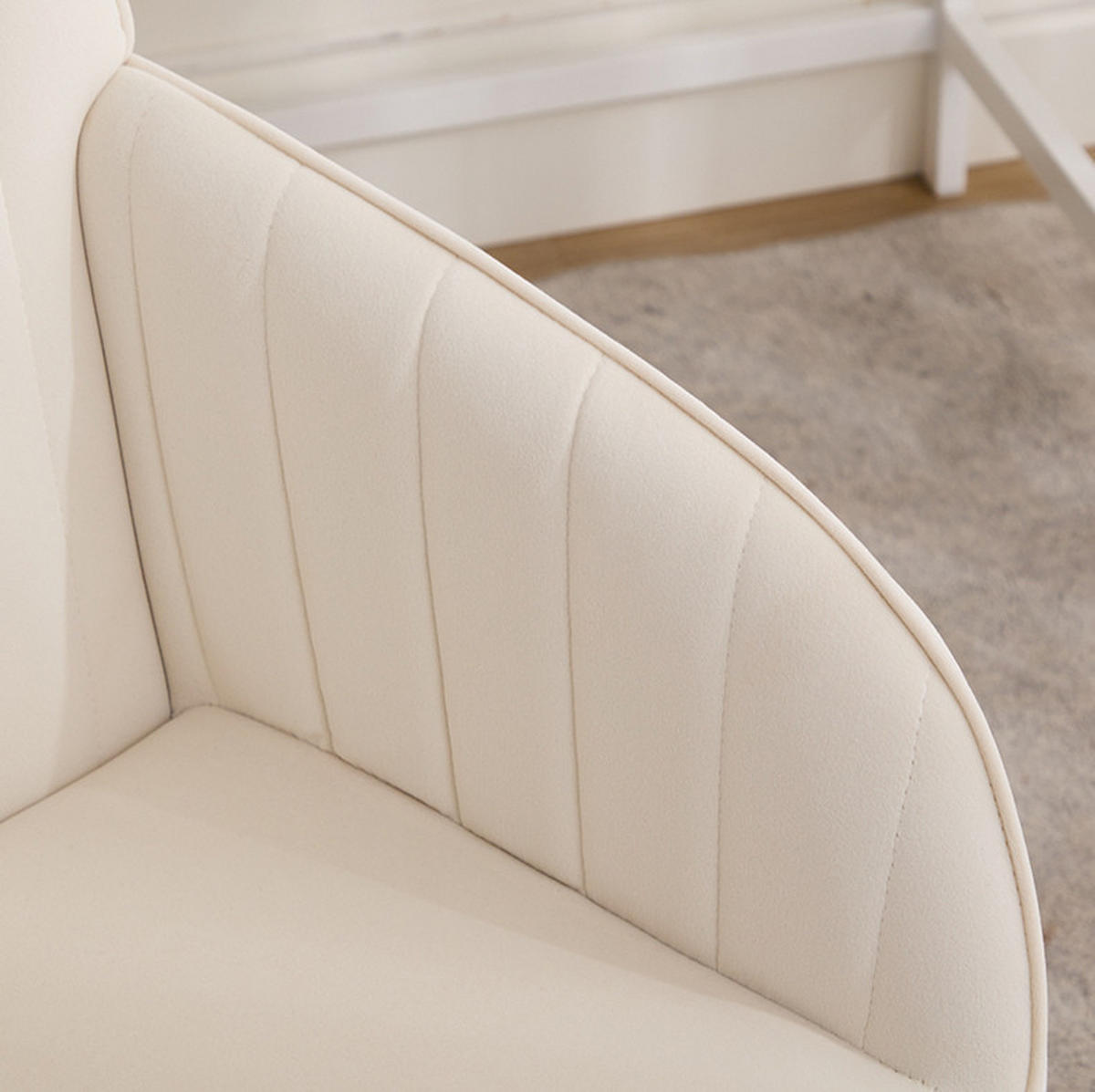 BÜRODREHSTUHL höhenverstellbar Velvet White - Weiß, Metall (60/97/62cm) - Meubliv