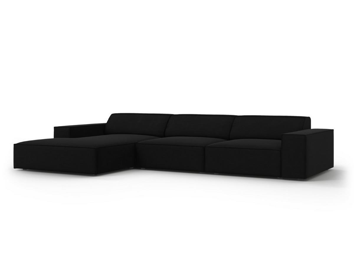 ECKSOFA links Jodie aus Samt schwarz 4 Sitzplätze - Schwarz, Textil (166/284cm) - Micadoni