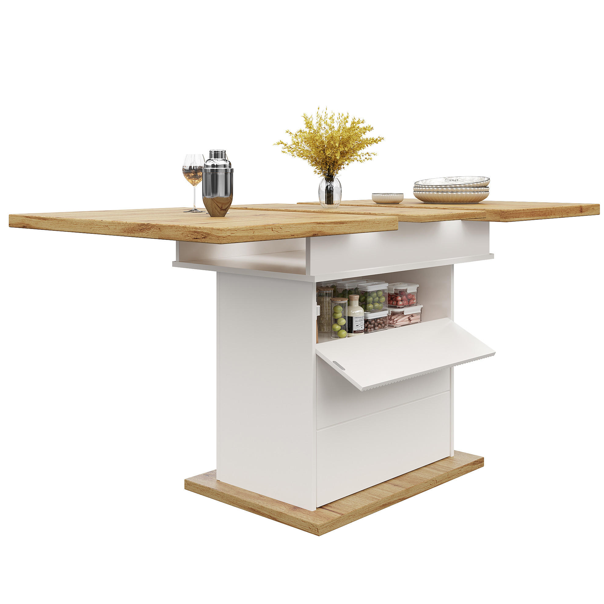 Okmyhome Esstisch Weiß 80x75x140 cm