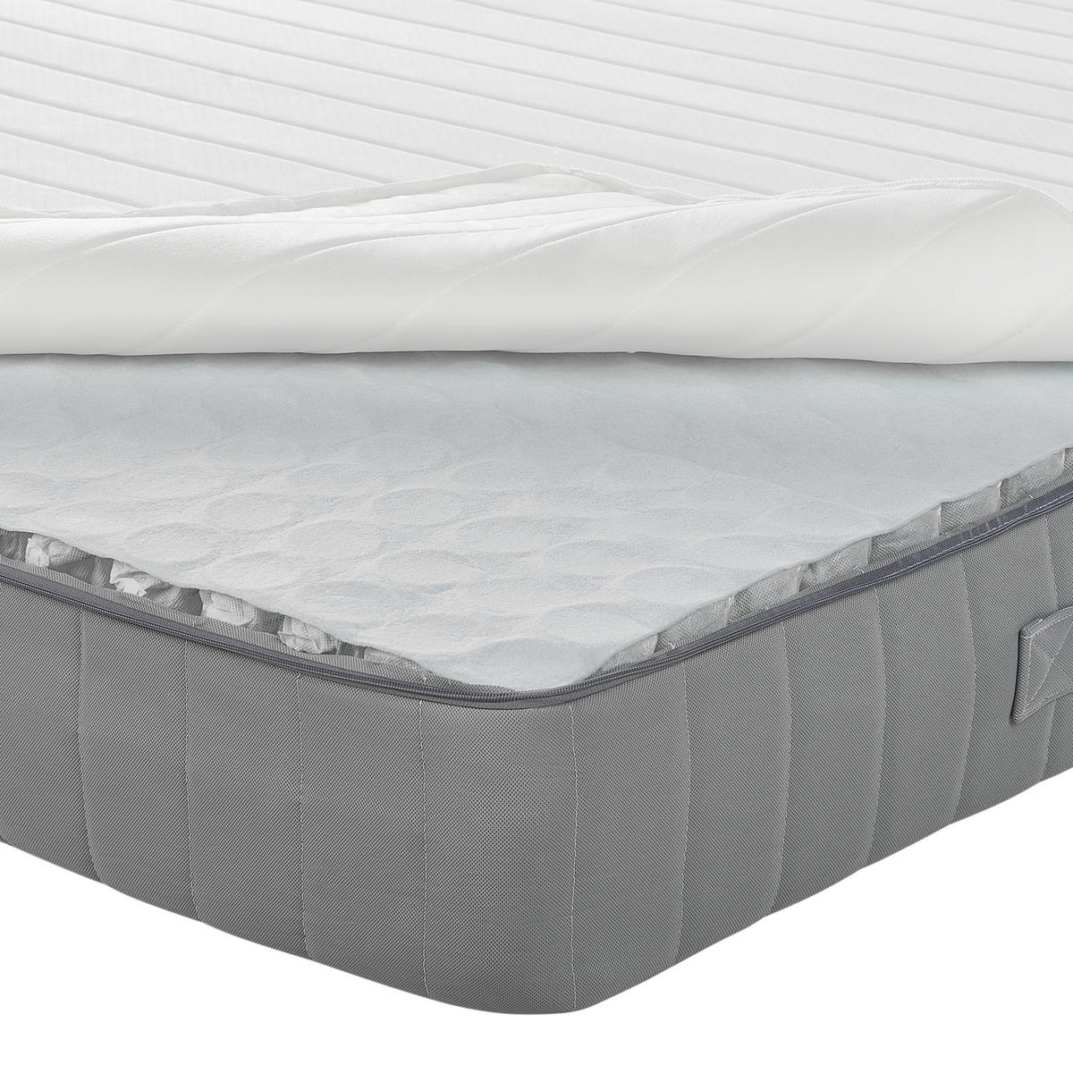 MEMORYSCHAUM-TASCHENFEDERKERNMATRATZE H2/3 Mittel 140/200 cm Breez - Weiß, Textil (140/200cm) - Beliani