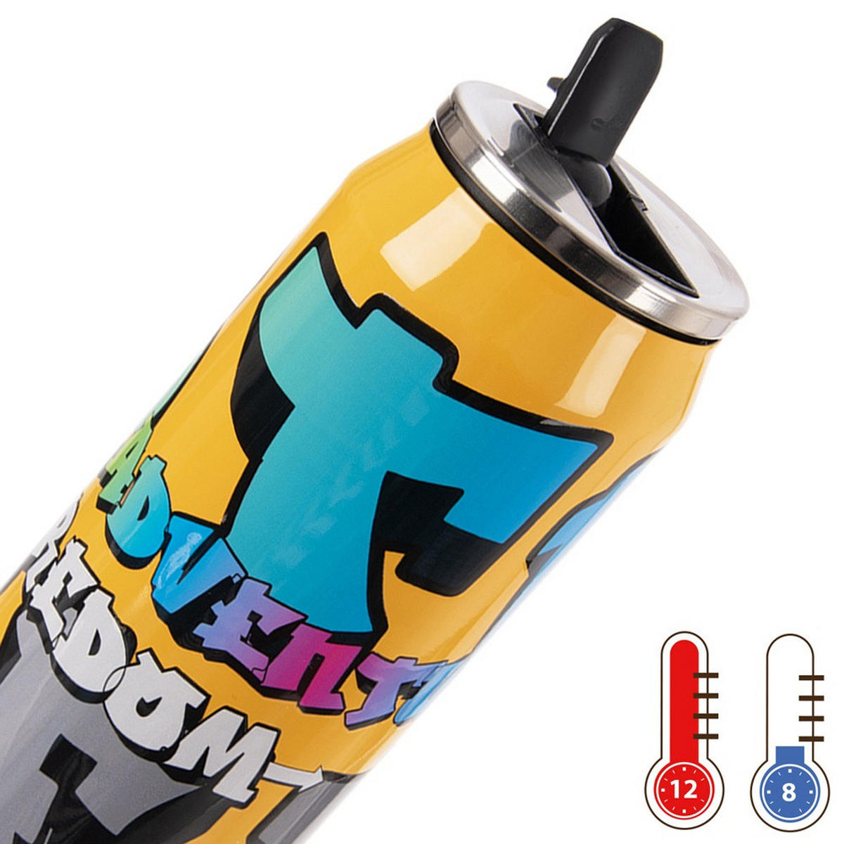 THERMOBECHER Dose Modern Design 500 ml Mehrfarbig - Multicolor, Metall (0.5L) - Orion 