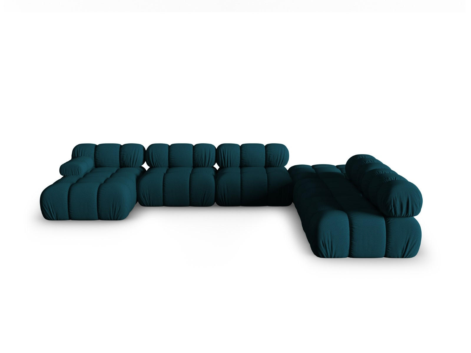 PANORAMASOFA modular rechts Bellis aus 3D-Stoff marineblau 7 Sitzplätze - Blau, Textil (282/70/376cm) - Micadoni
