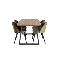 TISCHGRUPPE Grün - Grau, Holzwerkstoff (85/75/160cm) - ebuy24