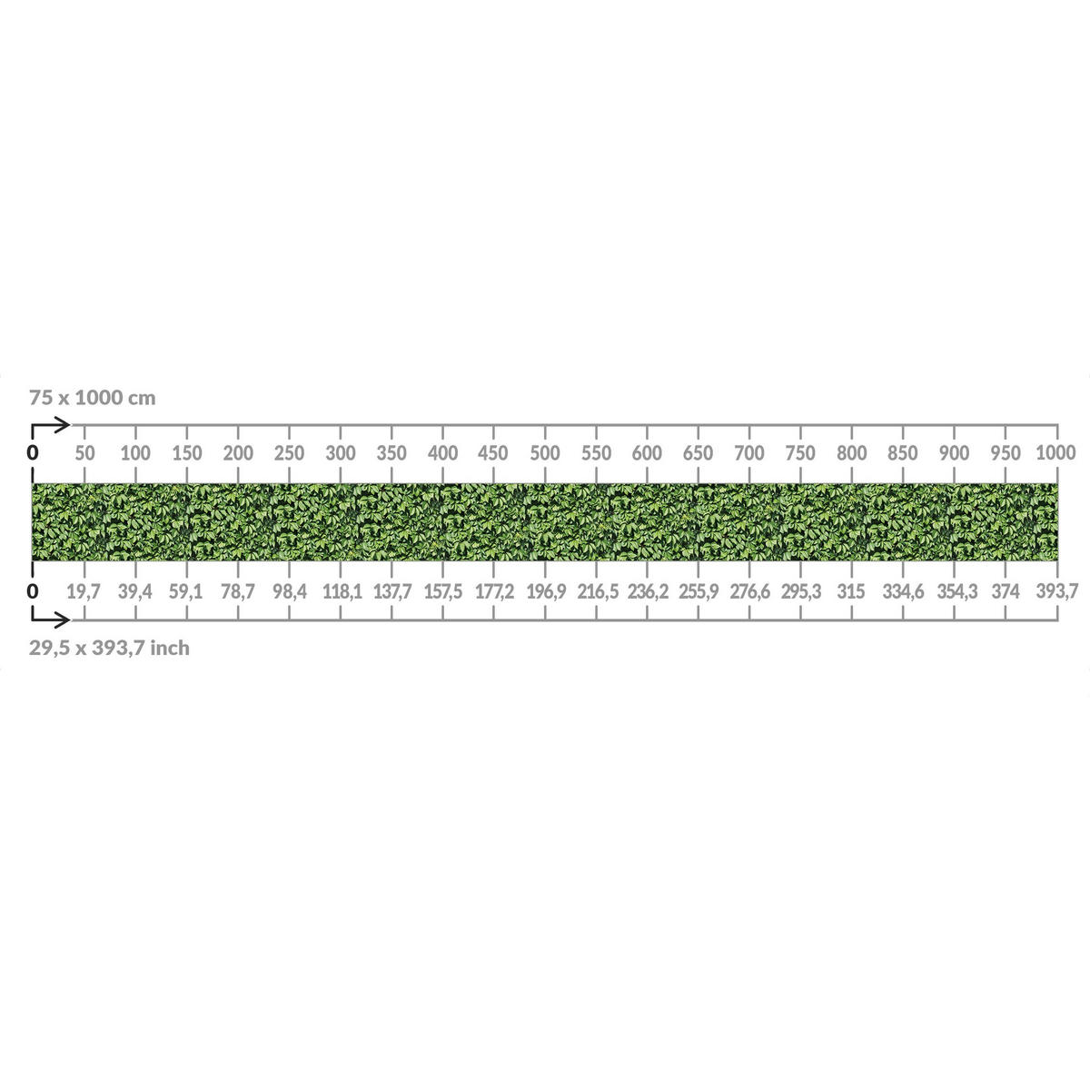 BALKON SICHTSCHUTZ Hecke 400/75 cm - Grün, Kunststoff (400/75cm) - Bilderwelten