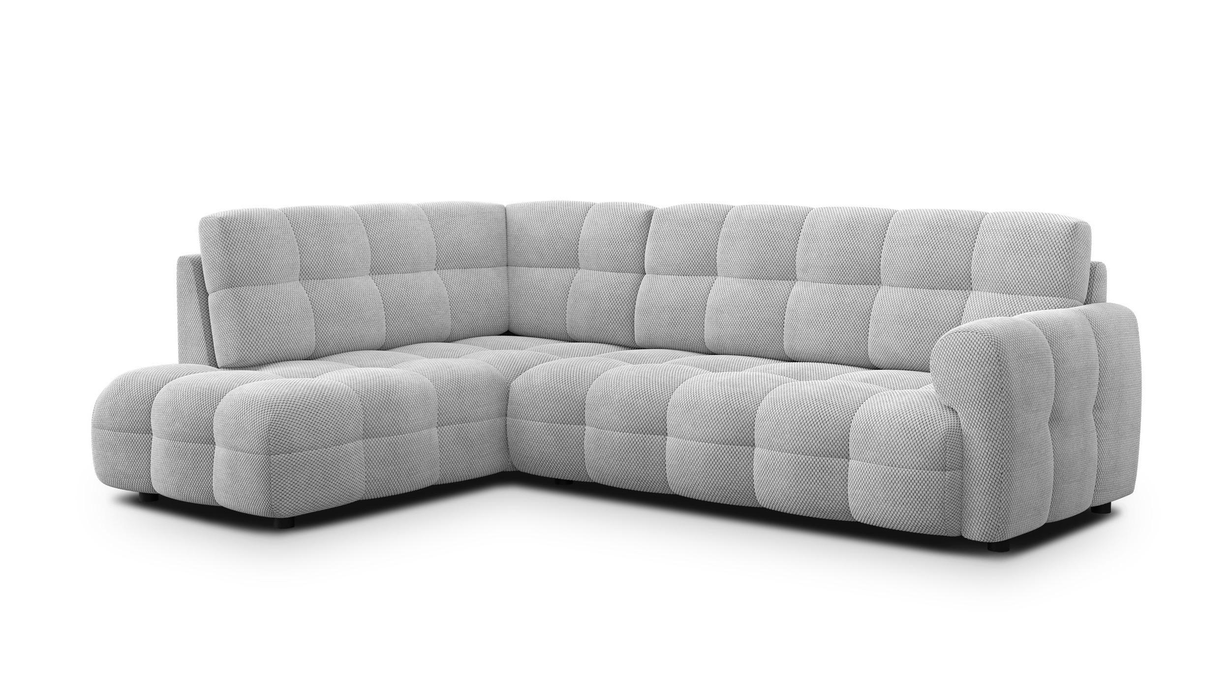 ECKSOFA MELLOW 5-Sitzer, hellgrau - Hellgrau/Schwarz, Holz/Textil (283/191cm) - Courtois Laville