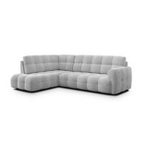 ECKSOFA MELLOW 5-Sitzer, hellgrau - Hellgrau/Schwarz, Holz/Textil (283/191cm) - Courtois Laville