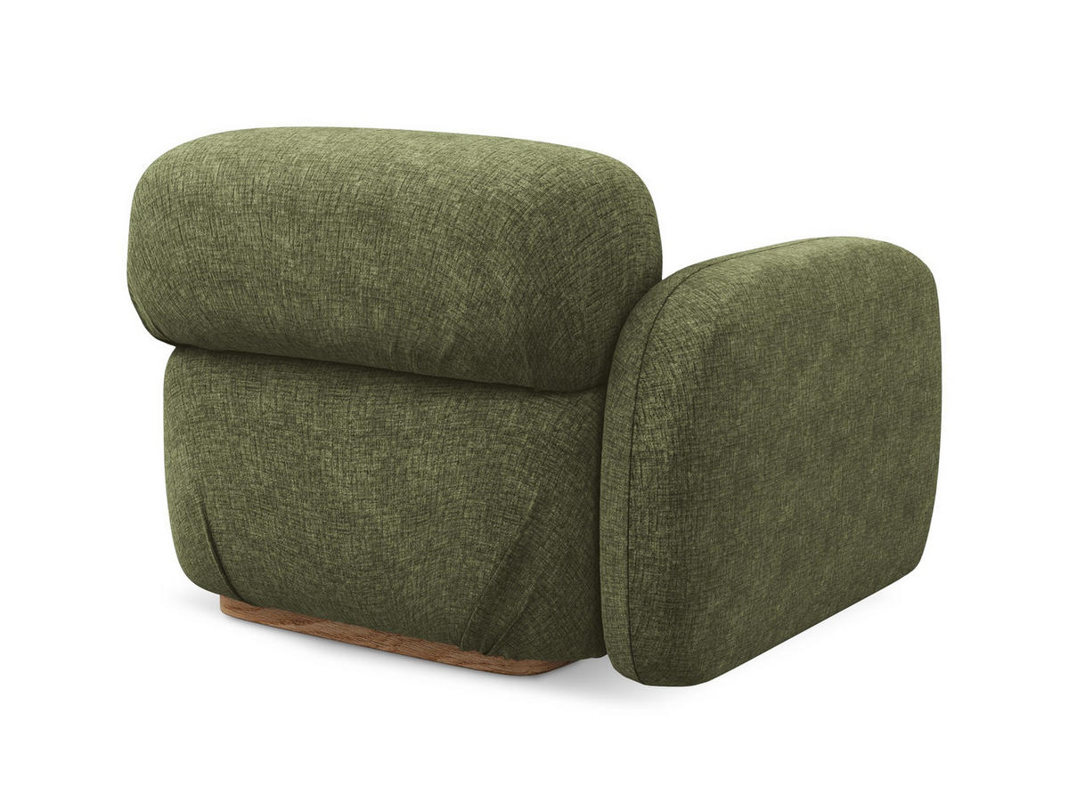 SOFAELEMENT Links Chenille Stoff Grün - Braun/Olivgrün, Holz/Textil (95/73/95cm) - Makamii