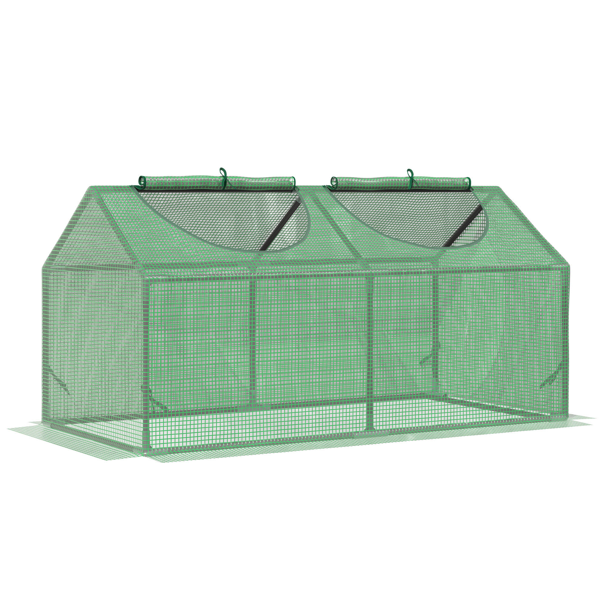 Outsunny FOLIOVÝ SKLENÍK s oknem PE skleník na rajčata 120x60x60cm zelený