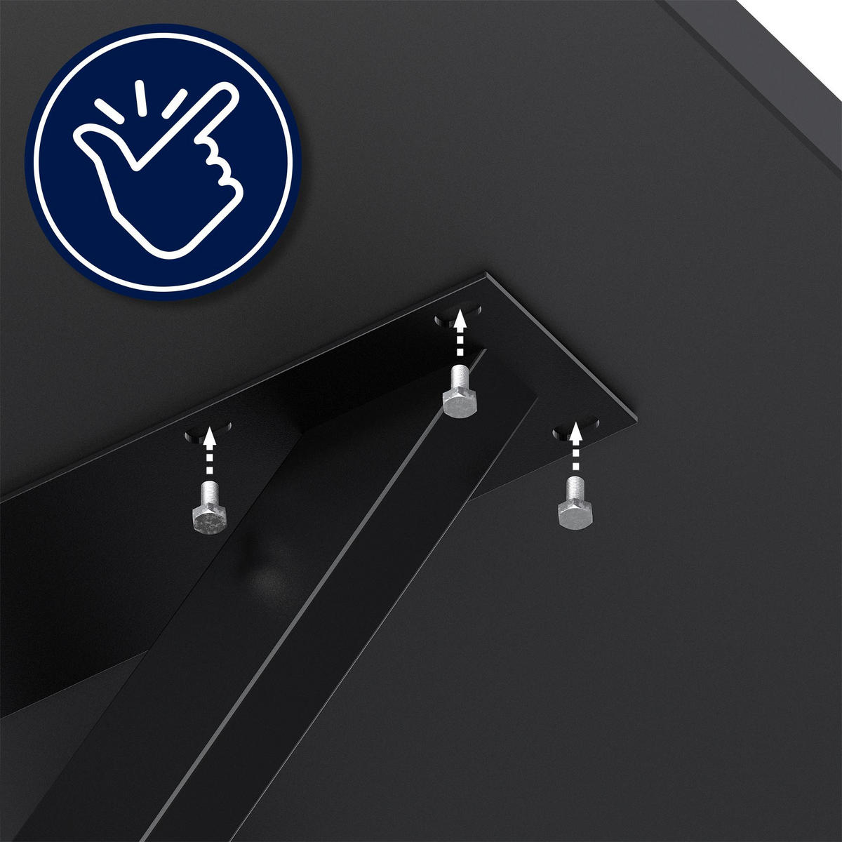 TISCHBEIN eckig 120/68/71 cm Metall schwarz - Schwarz, Metall (120/71/68cm) - CLP