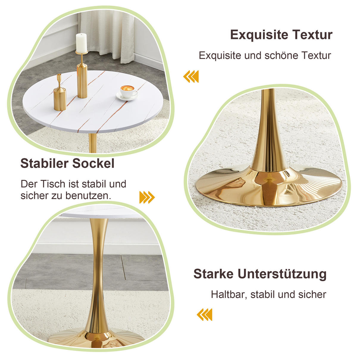 JÍDELNÍ STŮL Kulatý tulipánový stůl Ø 80 cm bílý - bílá, kov/kompozitní dřevo (80/80/76cm) - Urban Meuble