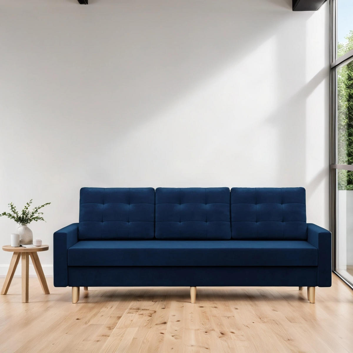 SOFA Blank dunkelblau 212/92/92 - Dunkelblau, Textil (212/92/92cm) - SIMKAM Furniture