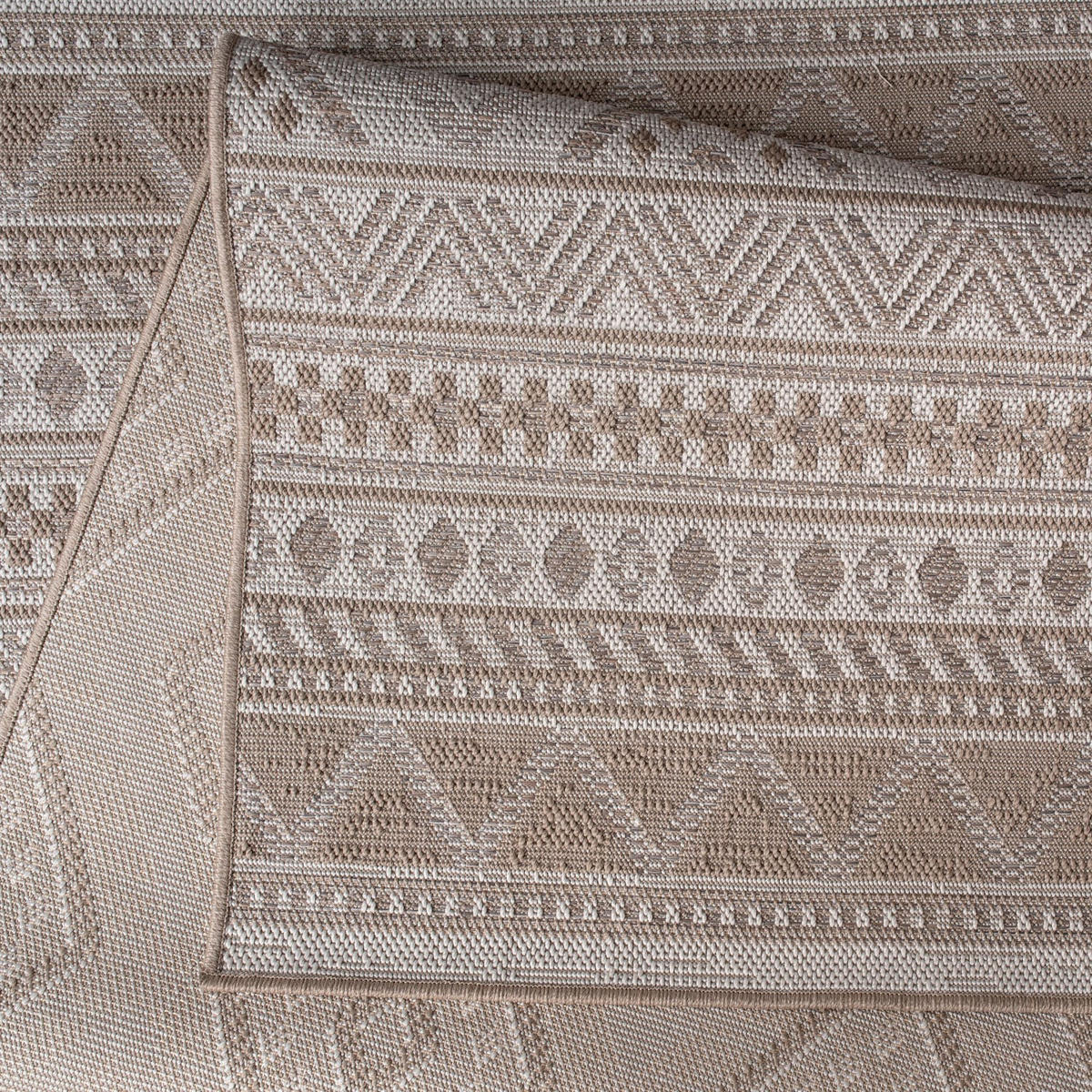 TEPPICH Kurzflor Rauten Wohnzimmer schmutzabweisend Beige Rechteckig 133x190 - Beige, Textil (190/133cm) - KADIMA DESIGN