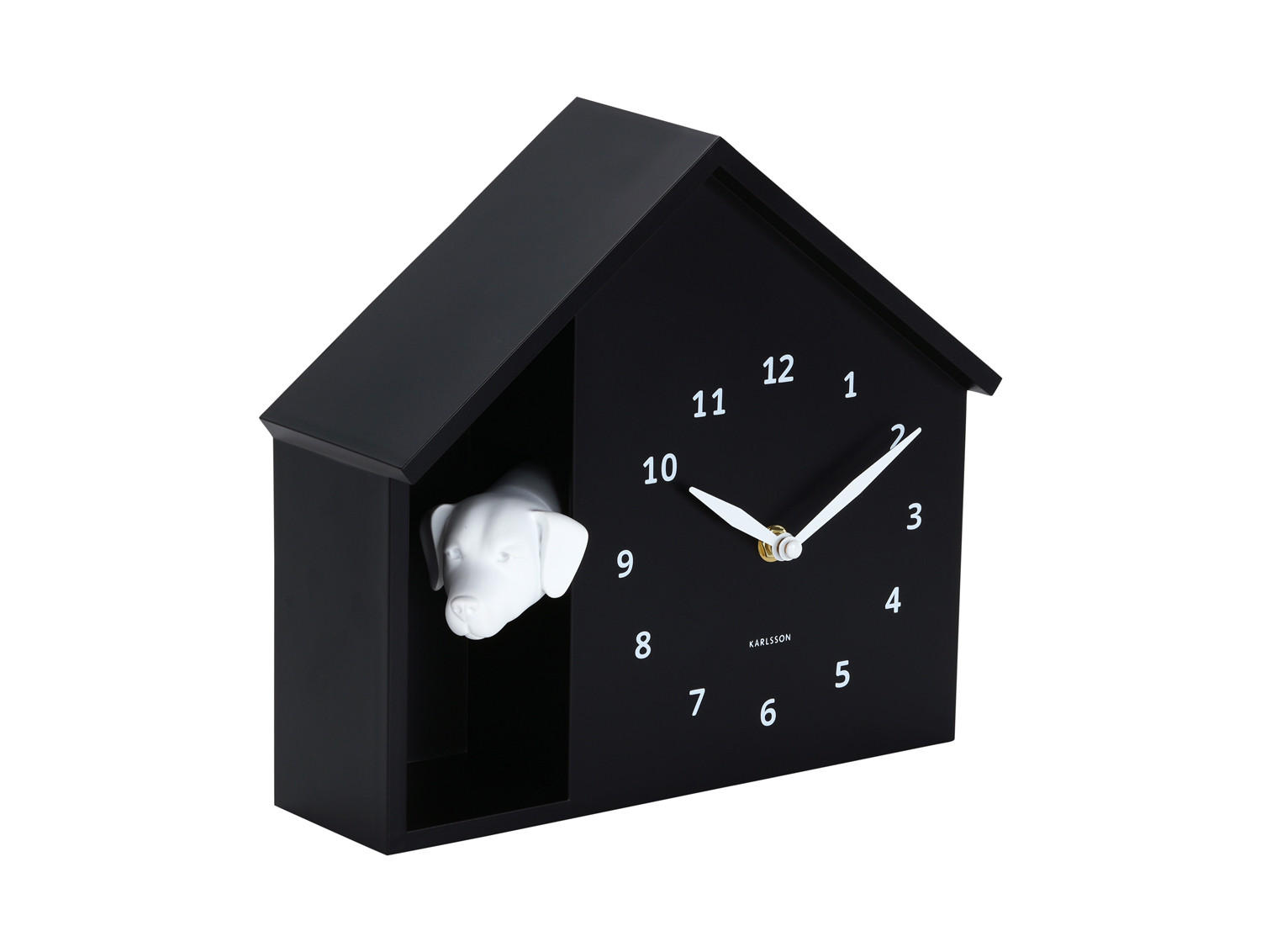WANDUHR Peeking Doggy Schwarz 24.9/24.9/27 cm - Schwarz, Kunststoff (24.9/27/24.9cm) - Karlsson