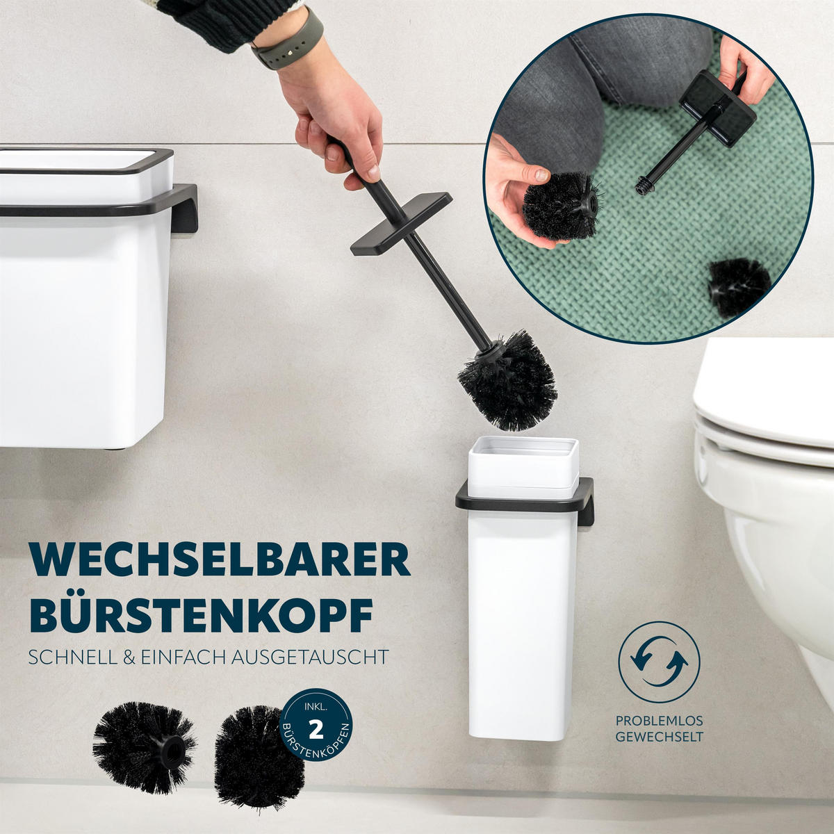 WC-GARNITUR SAVONA, weiß, Kunststoff - Weiß, Kunststoff (12/36.5/13cm) - bremermann