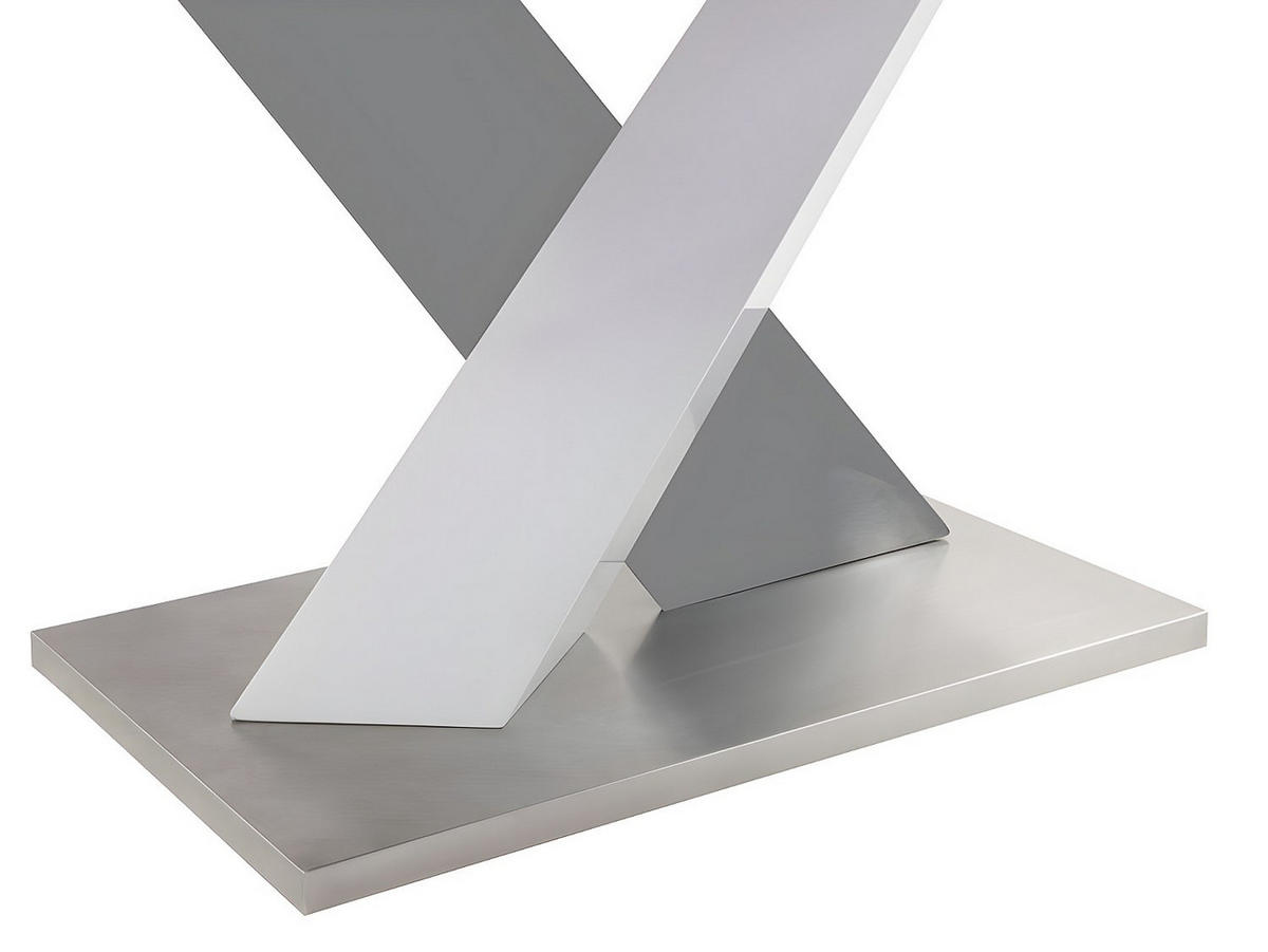 TISCH ohne Ausziehfunktion - -Sitzer - Holz, Platte - Grau, Weiß - - Weiß/Grau, Holz (90/160/76cm) - Vente-Unique