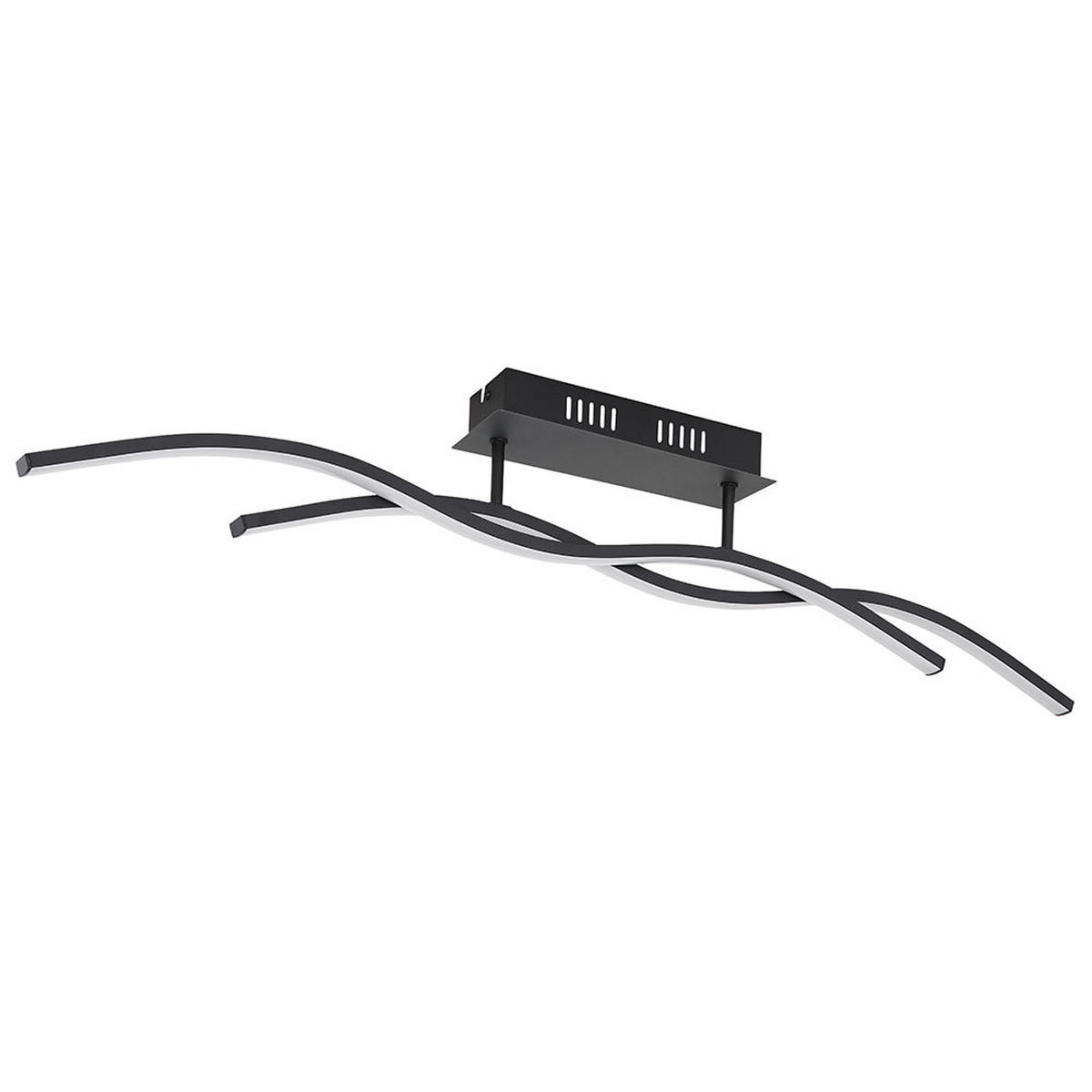 LED DECKENLEUCHTE Marius Schwarz Graphit - Schwarz, Metall (88/8/15.5cm) - Globo Lighting