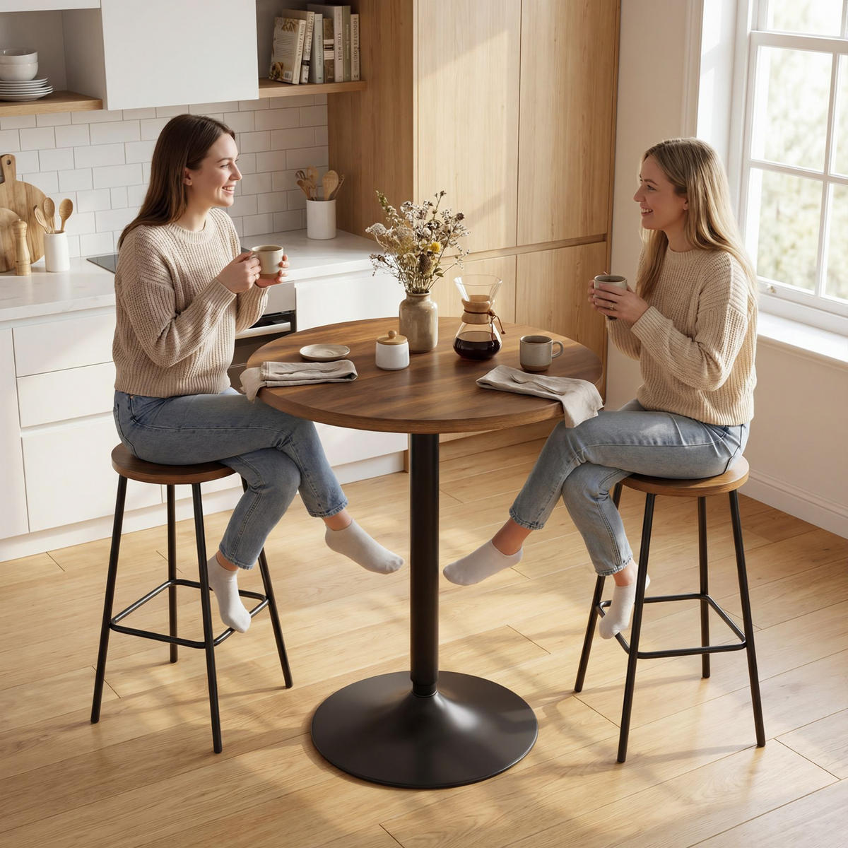 BARTISCH DE-14817 rund 60 cm mit Kippsicherung Nussbaum - Walnussfarben, Holzwerkstoff (60/60/73cm) - ComfortXL