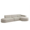 ECKSOFA Ottomane Palma Ascot Bukla - Beige, Holzwerkstoff/Textil (296/165cm) - Fun Möbel