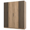 KLEIDERSCHRANK Kaja Eiche Evoke 200 cm - Eichefarben/Schwarz, Holzwerkstoff/Metall (200/239/61.9cm) - Selsey