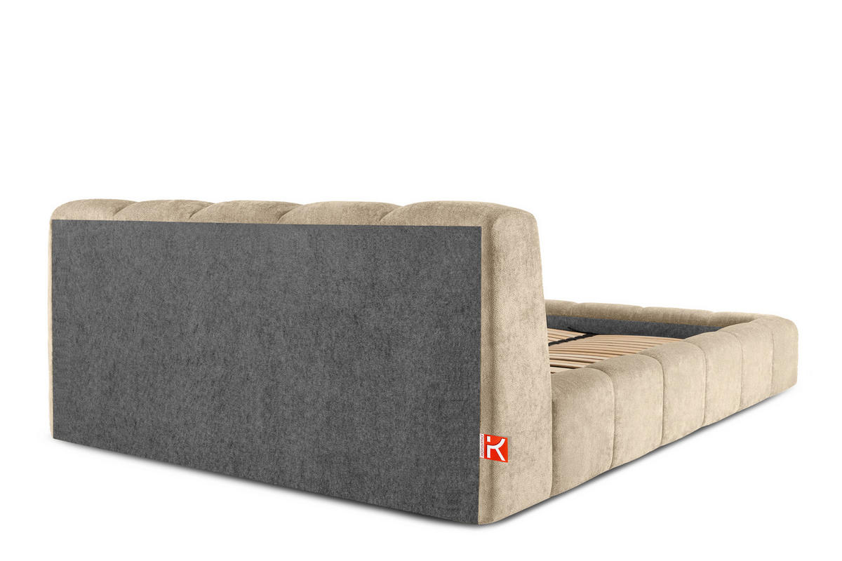 POLSTERBETT OLMIRA - Beige/Schwarz, Holz/Holzwerkstoff (182/203cm) - KONSIMO®