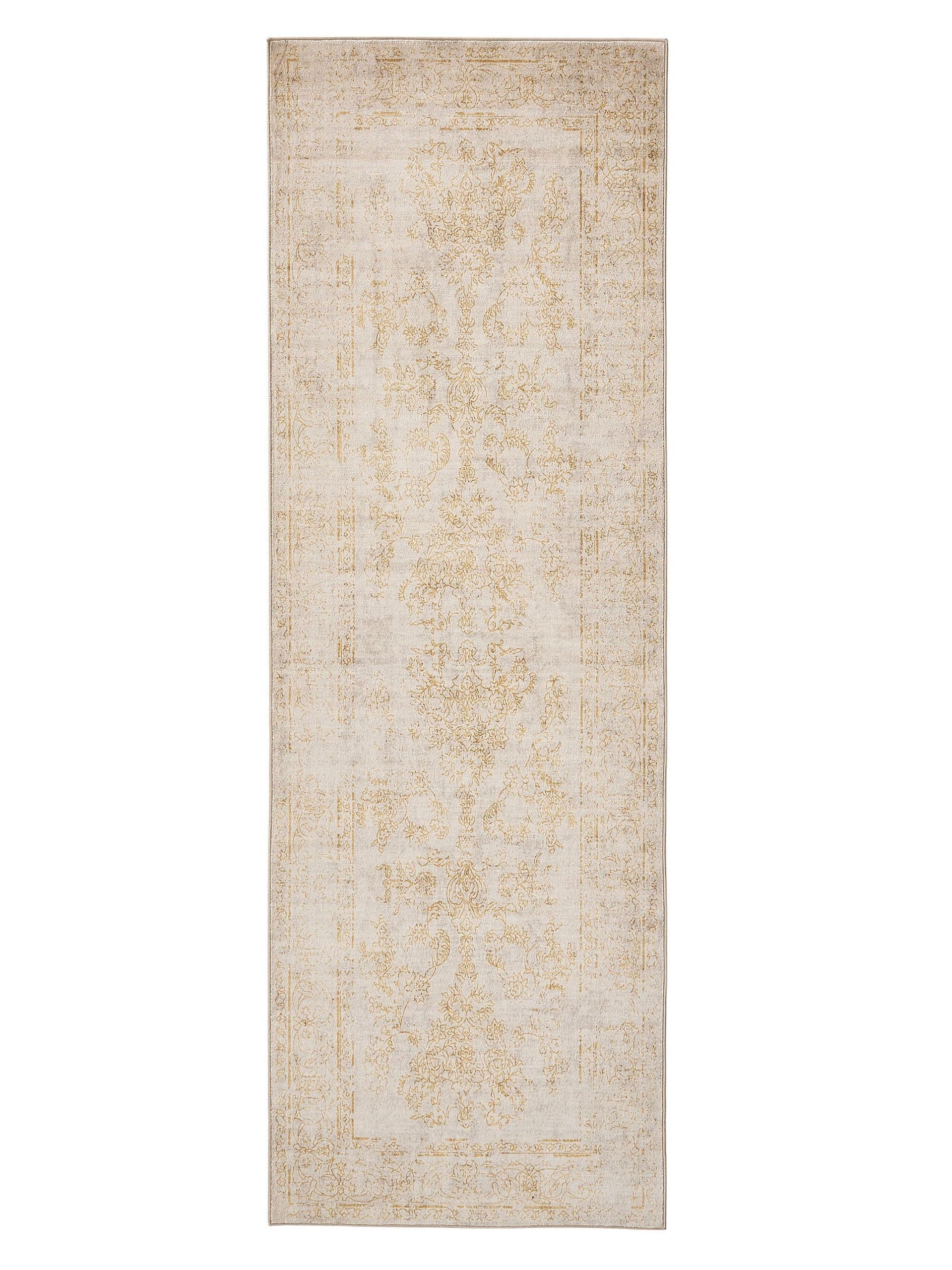 VINTAGE-LÄUFER Miray waschbar 80/240 cm - Beige/Gelb, Kunststoff (80/240cm) - benuta Nest